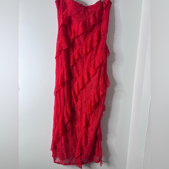 NWT Wild Fable Lace Ruffle Maxi Bodycon Dress Strapless Maxi Dress XXL Party - Picture 3 of 9